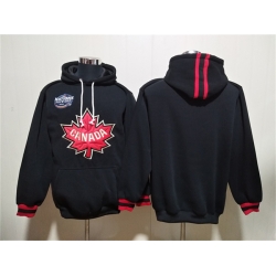 Men Team Canada Blank Black Ageless Must Have Lace Up Pullover Hoodie