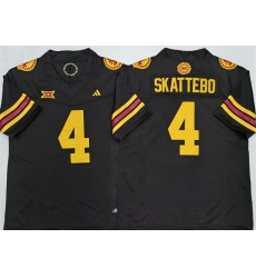 Men Arizona State Sun Devils 4 Cam Skattebo Black 2025 F U S E  Vapor Limited Stitched Jersey