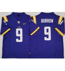 Men LSU Tigers #9 Joe Burrow Purple Stitched NCAA Jersey Men LSU Tigers #9 Joe Burrow Purple Stitched NCAA Jersey