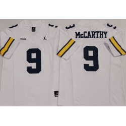 Men Michigan Wolverines #9 JJ McCarthy White Stitched NCAA Jersey