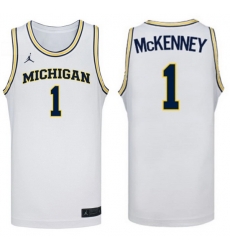Men Michigan Wolverines Trey Mckenney White #1 NCAA Basketball Jersey Men Michigan Wolverines Trey Mckenney White #1 NCAA Basketball Jersey