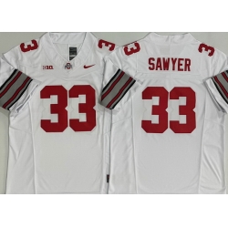 Men Ohio State Buckeyes #33 Jack Sawyer White Stitched NCAA Jersey