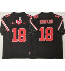 Men Ohio State Buckeyes Black #18 Will Howard Black Stitched F U S E NCAA Jersey Men Ohio State Buckeyes Black #18 Will Howard Black Stitched F U S E NCAA Jersey