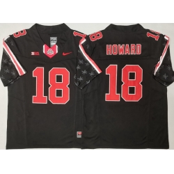 Men Ohio State Buckeyes Black #18 Will Howard Black Stitched F U S E NCAA Jersey