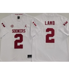 Men Oklahoma Sooners White #2 CeeDee Lamb White Stitched NCAA Jersey Men Oklahoma Sooners White #2 CeeDee Lamb White Stitched NCAA Jersey