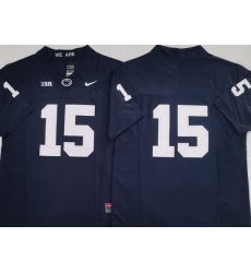 Men Penn State Nittany Lions #15 Drew Allar Navy Stitched NCAA Jersey No Name