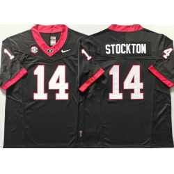 Men Georgia Bulldogs Black #14 Gunner Stockton Stitched NCAA Jersey