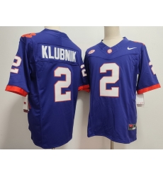 Men Clemson Tigers Purple #2 Cade Klubnik Stitched F U S E NCAA Jersey II Men Clemson Tigers Purple #2 Cade Klubnik Stitched F U S E NCAA Jersey II