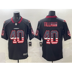 Men Arizona Cardinals 40 Pat Tillman Black 2018 USA Flag Fashion Color Rush Stitched Football Jersey