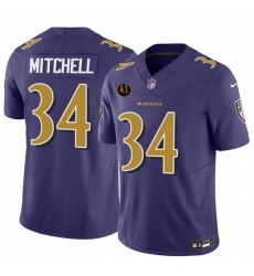 Men Baltimore Ravens 34 Keaton Mitchell Purple 2025 F U S E With John Madden Patch Limited Football Jersey Men Baltimore Ravens 34 Keaton Mitchell Purple 2025 F U S E With John Madden Patch Limited Football Jersey