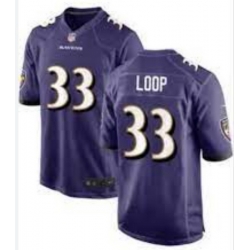 Men Baltimore Ravens Tyler Loop #33 Purple Stitched NFL Jersey