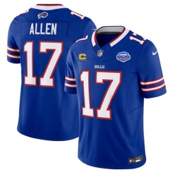 Men Buffalo Bills 17 Josh Allen Blue 2025 F U S E  With Farewell Patch And 4 Star C Patch Vapor Untouchable Limited Stitched Football Jersey