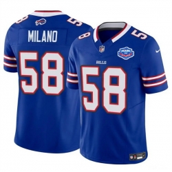 Men Buffalo Bills 58 Matt Milano Blue 2025 F U S E  With Farewell Patch Vapor Untouchable Limited Stitched Football Jersey