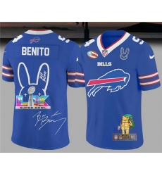 Men Buffalo Bills Blue Bad Bunny Super Bowl Football Jersey Men Buffalo Bills Blue Bad Bunny Super Bowl Football Jersey