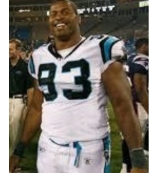 Men Carolina Panthers MIKE RUCKER #93 White Stitched Reebok NFL Jersey