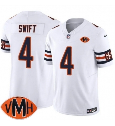 Men Chicago Bears 4 D 27Andre Swift White 2025 F U S E With Illinois and VMH Patch Vapor Untouchable Limited Stitched Football Jersey Men Chicago Bears 4 D 27Andre Swift White 2025 F U S E With Illinois and VMH Patch Vapor Untouchable Limited Stitched Football Jersey