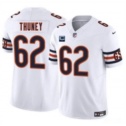 Men Chicago Bears 62 Joe Thuney White 2025 F U S E  With 1 Star C Patch Vapor Untouchable Limited Stitched Football Jersey