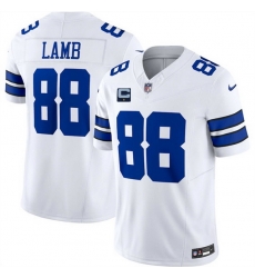 Men Dallas Cowboys 88 CeeDee Lamb White 2025 F U S E  With 1 Star C Patch Vapor Limited Stitched Football Jersey