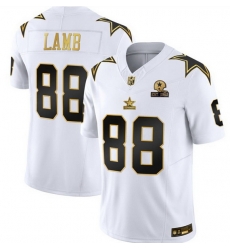 Men Dallas Cowboys 88 CeeDee Lamb White Gold F U S E With Established In 1960 Patch Vapor Limited Stitched Football Jersey Men Dallas Cowboys 88 CeeDee Lamb White Gold F U S E With Established In 1960 Patch Vapor Limited Stitched Football Jersey
