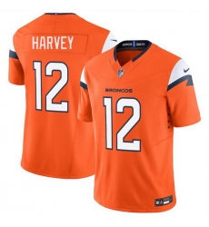 Men Denver Broncos 12 RJ Harvey Orange 2025 F U S E Vapor Limited Stitched Football Jersey Men Denver Broncos 12 RJ Harvey Orange 2025 F U S E Vapor Limited Stitched Football Jersey