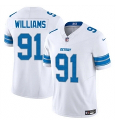 Men Detroit Lions 91 Tyleik Williams White 2025 F U S E Vapor Limited Stitched Jersey Men Detroit Lions 91 Tyleik Williams White 2025 F U S E Vapor Limited Stitched Jersey