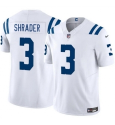 Men Indianapolis Colts 3 Spencer Shrader White 2025 F U S E Vapor Limited Stitched Football Jersey Men Indianapolis Colts 3 Spencer Shrader White 2025 F U S E Vapor Limited Stitched Football Jersey