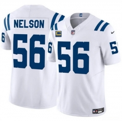 Men Indianapolis Colts 56 Quenton Nelson White 2025 F U S E  With 4 Star C Patch Vapor Limited Stitched Football Jersey