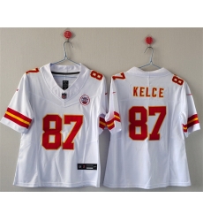 Women Kansas City Chiefs 87 Travis Kelce White 2023 F U S E Vapor Untouchable Limited Stitched Jersey Women Kansas City Chiefs 87 Travis Kelce White 2023 F U S E Vapor Untouchable Limited Stitched Jersey