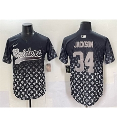 Men Las Vegas Raiders 34 Bo Jackson Black Limited Stitched Baseball Jersey Men Las Vegas Raiders 34 Bo Jackson Black Limited Stitched Baseball Jersey