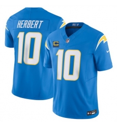 Men Los Angeles Chargers 10 Justin Herbert Blue 2025 F U S E With 4 Star C Patch Vapor Limited Stitched Football Jersey Men Los Angeles Chargers 10 Justin Herbert Blue 2025 F U S E With 4 Star C Patch Vapor Limited Stitched Football Jersey