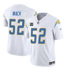 Men Los Angeles Chargers 52 Khalil Mack White 2025 F U S E With 4 Star C Patch Vapor Limited Stitched Football Jersey Men Los Angeles Chargers 52 Khalil Mack White 2025 F U S E With 4 Star C Patch Vapor Limited Stitched Football Jersey