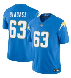 Men Los Angeles Chargers  63 Tyler Biadasz Blue 2026 F U S E  Vapor Limited Stitched Football Jersey