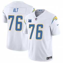 Men Los Angeles Chargers 76 Joe Alt White 2025 F U S E With 1 Star C Patch Vapor Limited Stitched Football Jersey