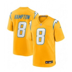 Men Los Angeles Chargers 8  HAMPTON  Gold 2025 F U S E  Alternate Vapor Limited Stitched Football Jersey