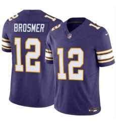 Men Minnesota Vikings 12 Max Brosmer Purple 2025 F U S E Throwback Vapor Untouchable Limited Stitched Jersey Men Minnesota Vikings 12 Max Brosmer Purple 2025 F U S E Throwback Vapor Untouchable Limited Stitched Jersey