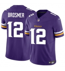 Men Minnesota Vikings 12 Max Brosmer Purple 2025 F U S E Vapor Untouchable Limited Stitched Jersey Men Minnesota Vikings 12 Max Brosmer Purple 2025 F U S E Vapor Untouchable Limited Stitched Jersey