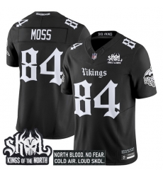 Men Minnesota Vikings 84 Randy Moss Black 2025 F U S E Kings of the North Patch Gothic Norseblood Edition Vapor Untouchable Limited Stitched Football Jers Men Minnesota Vikings 84 Randy Moss Black 2025 F U S E Kings of the North Patch Gothic Norseblood Edition Vapor Untouchable Limited Stitched Football Jers