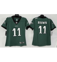 Women Philadelphia Eagles 11 A J Brown Green New Vapor Untouchable Limited Stitched Football Jersey Women Philadelphia Eagles 11 A J Brown Green New Vapor Untouchable Limited Stitched Football Jersey