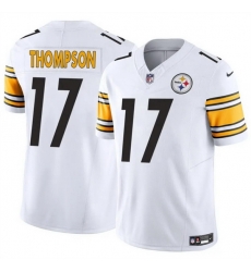 Men Pittsburgh Steelers 17 Skylar Thompson White 2025 F U S E Vapor Limited Stitched Football Jersey Men Pittsburgh Steelers 17 Skylar Thompson White 2025 F U S E Vapor Limited Stitched Football Jersey