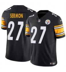 Men Pittsburgh Steelers 27 Trey Sermon Black 2025 F U S E Vapor Untouchable Limited Stitched Jersey Men Pittsburgh Steelers 27 Trey Sermon Black 2025 F U S E Vapor Untouchable Limited Stitched Jersey