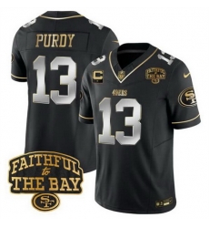 Men San Francisco 49ers 13 Brock Purdy Black 2025 F U S E 1 Star C With Faithful To The Bay Patch Limited V8 Stitched Football Jersey Men San Francisco 49ers 13 Brock Purdy Black 2025 F U S E 1 Star C With Faithful To The Bay Patch Limited V8 Stitched Football Jersey