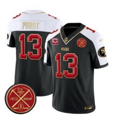 Men San Francisco 49ers 13 Brock Purdy Black Alternate F U S E  1 Star C With Est 1946 Patch Vapor Limited Stitched Football Jersey