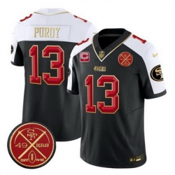 Men San Francisco 49ers 13 Brock Purdy Black Alternate F U S E  1 Star C With Est 1946 Patch Vapor Limited Stitched Football Jersey