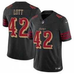 Men San Francisco 49ers 42 Ronnie Lott Black 2025 F U S E Rivalries Vapor Limited Stitched Football Jersey