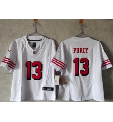 Women San Francisco 49ers 13 Brock Purdy New White F U S E Vapor Untouchable Stitched Jersey 
