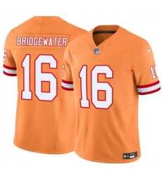 Men Tampa Bay Buccaneers 16 Teddy Bridgewater Orange F U S E Throwback Limited Stitched Jersey Men Tampa Bay Buccaneers 16 Teddy Bridgewater Orange F U S E Throwback Limited Stitched Jersey