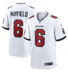 Men Tampa Bay Buccaneers 6 Baker Mayfield White Stitched Game Jersey Men Tampa Bay Buccaneers 6 Baker Mayfield White Stitched Game Jersey