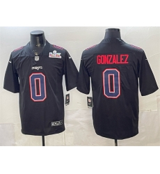 Men New England Patriots 0 Christian Gonzalez Black 2025 Super Bowl LX Patch Carbon Fashion Stitched Football Jersey Men New England Patriots 0 Christian Gonzalez Black 2025 Super Bowl LX Patch Carbon Fashion Stitched Football Jersey