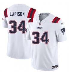 Men New England Patriots 34 Lan Larison White 2025 F U S E Vapor Limited Stitched Football Jersey Men New England Patriots 34 Lan Larison White 2025 F U S E Vapor Limited Stitched Football Jersey