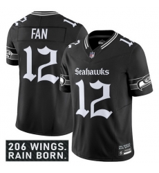 Men Seattle Seahawks 12 Fan Black 2025 F U S E 27Gothic Rain City Shadows Edition 27 Vapor Limited Stitched Football Jersey Men Seattle Seahawks 12 Fan Black 2025 F U S E 27Gothic Rain City Shadows Edition 27 Vapor Limited Stitched Football Jersey